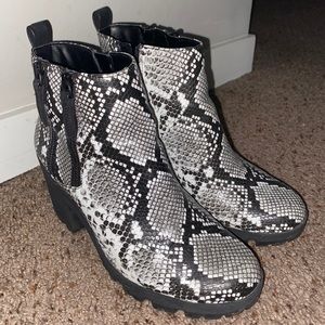 Snakeskin booties: Cooya booties, from Mix No. 6